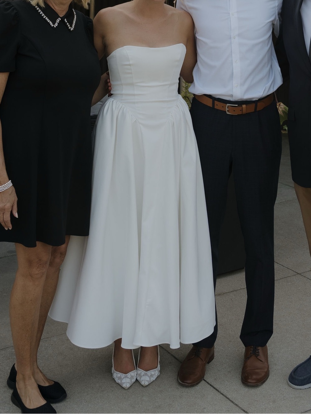 BHLDN Strapless White Wedding Dress with A-Line Skirt